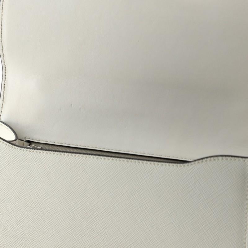 Beige Prada Sound Chain Shoulder Bag Saffiano Leather Small