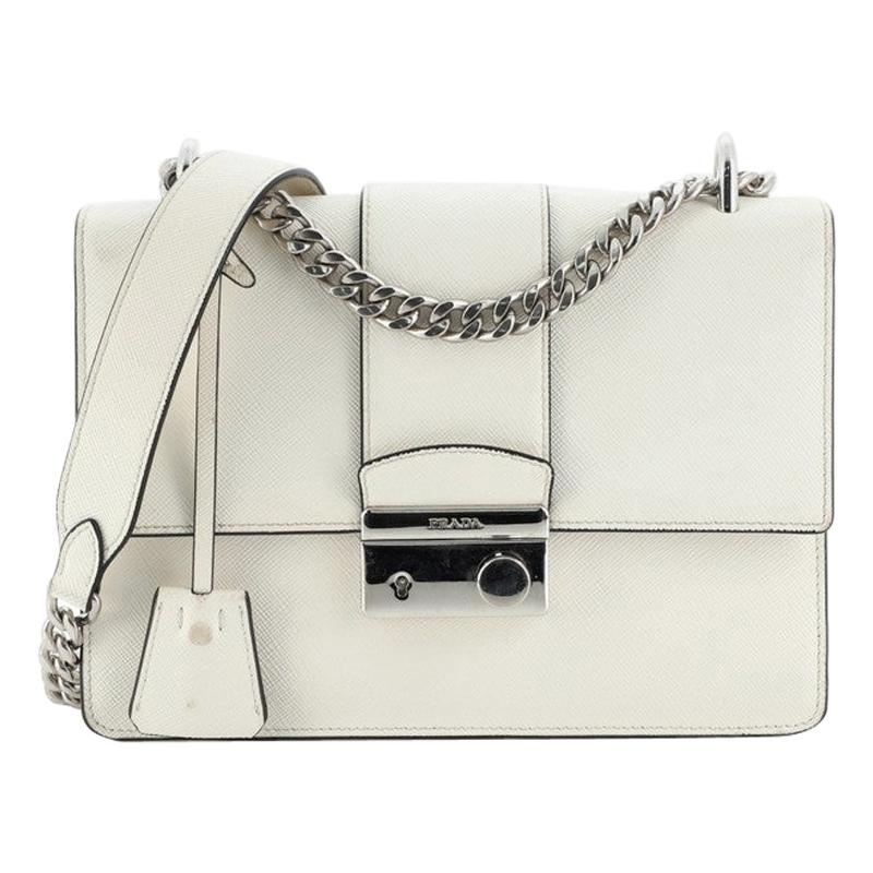 Prada Pattina Flap Handbag Saffiano Leather Small at 1stDibs