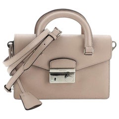 Prada Sound Convertible Satchel Saffiano Leather Small