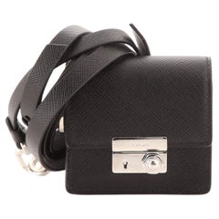Prada Sound Wallet with Strap Saffiano Leather Mini