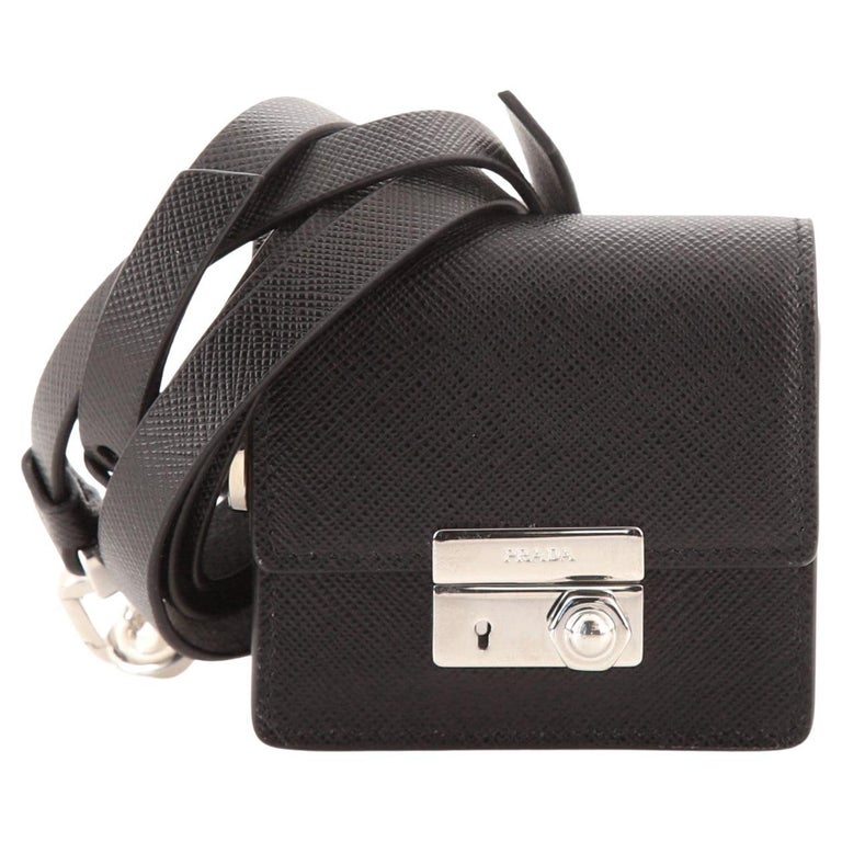 Prada Sound Wallet with Strap Saffiano Leather Mini at 1stDibs