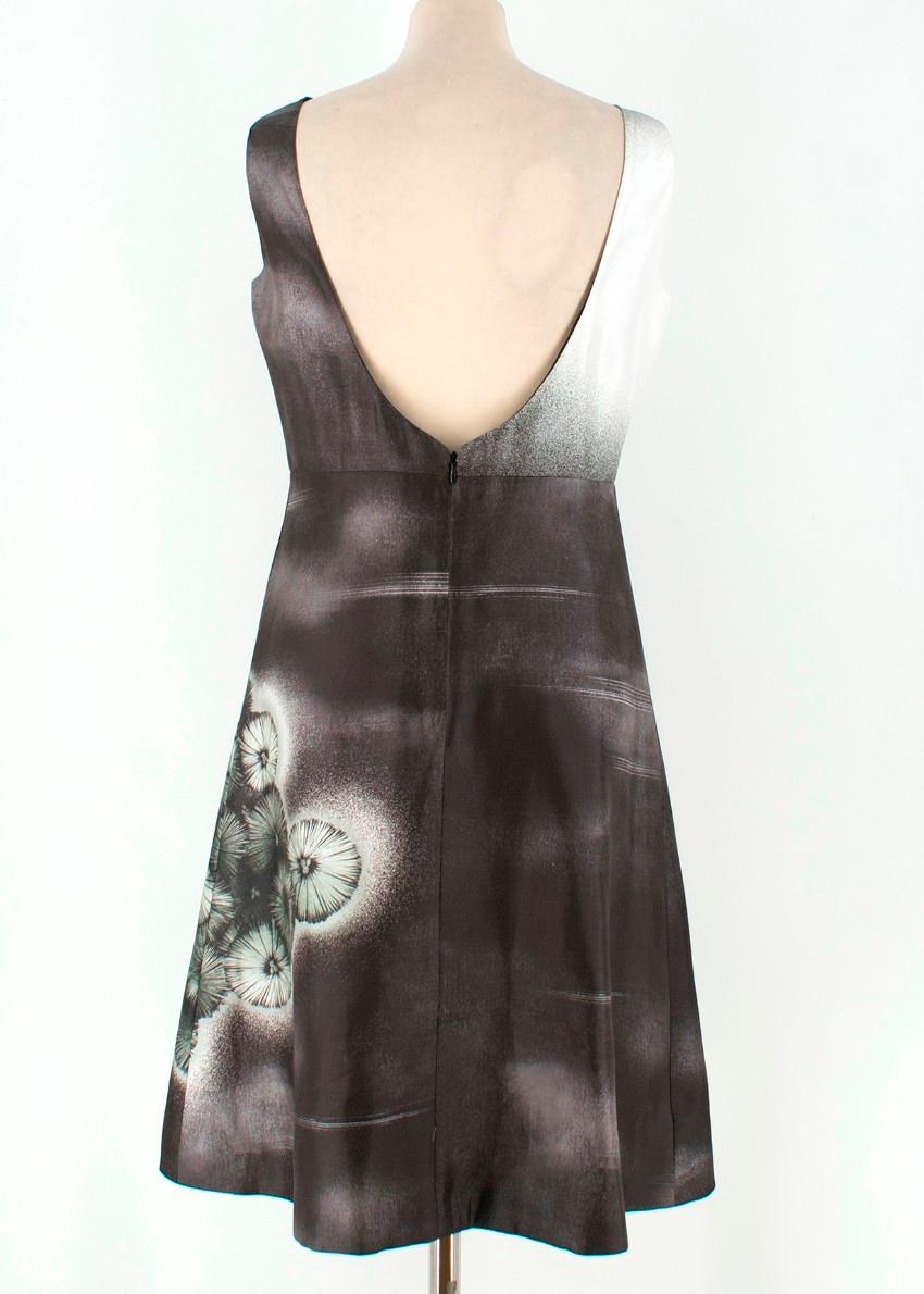 Black Prada Special Edition Bi-Colour Printed Silk Dress US 6 For Sale