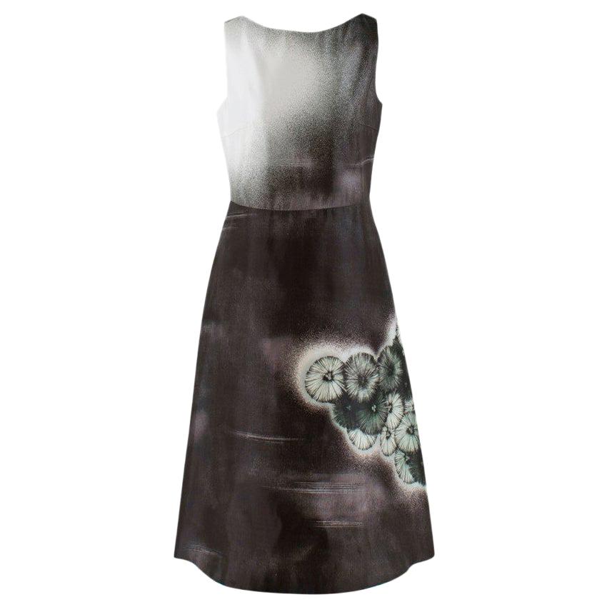 Prada Special Edition Bi-Colour Printed Silk Dress US 6 For Sale