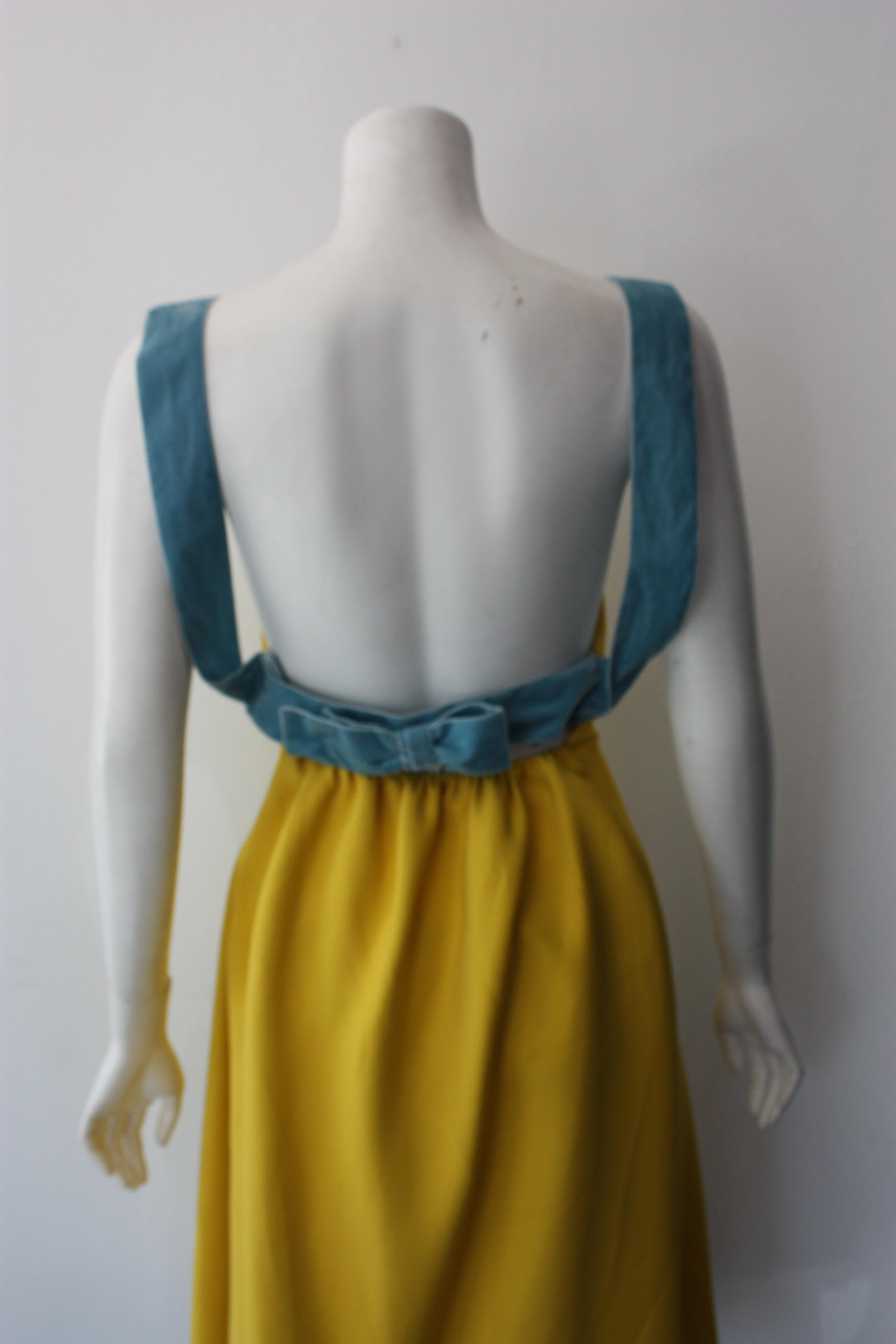 Prada Special Gelbes und blaues Kleid in Sonderausgabe  (Braun) im Angebot