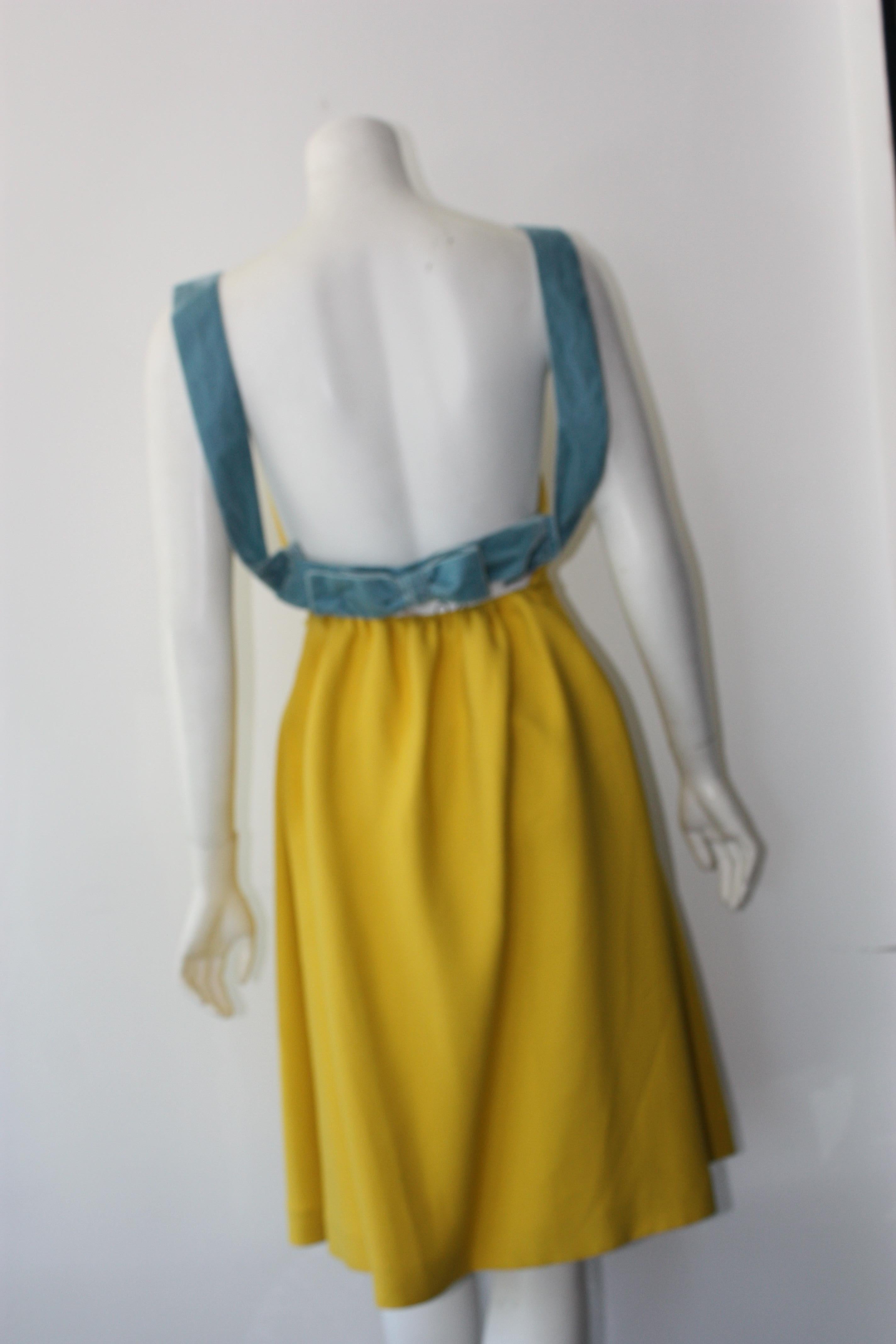 Prada Special Yellow and Blue Edition Dress  In Excellent Condition For Sale In Thousand Oaks, CA