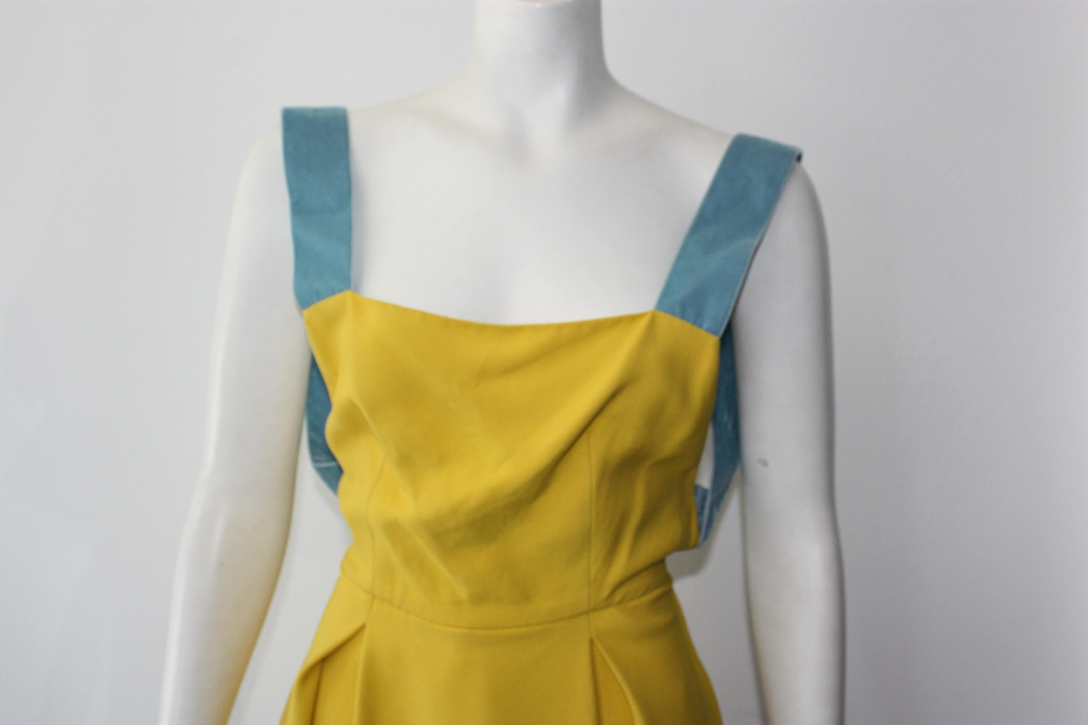 Brown Prada Special Yellow and Blue Edition Dress  For Sale