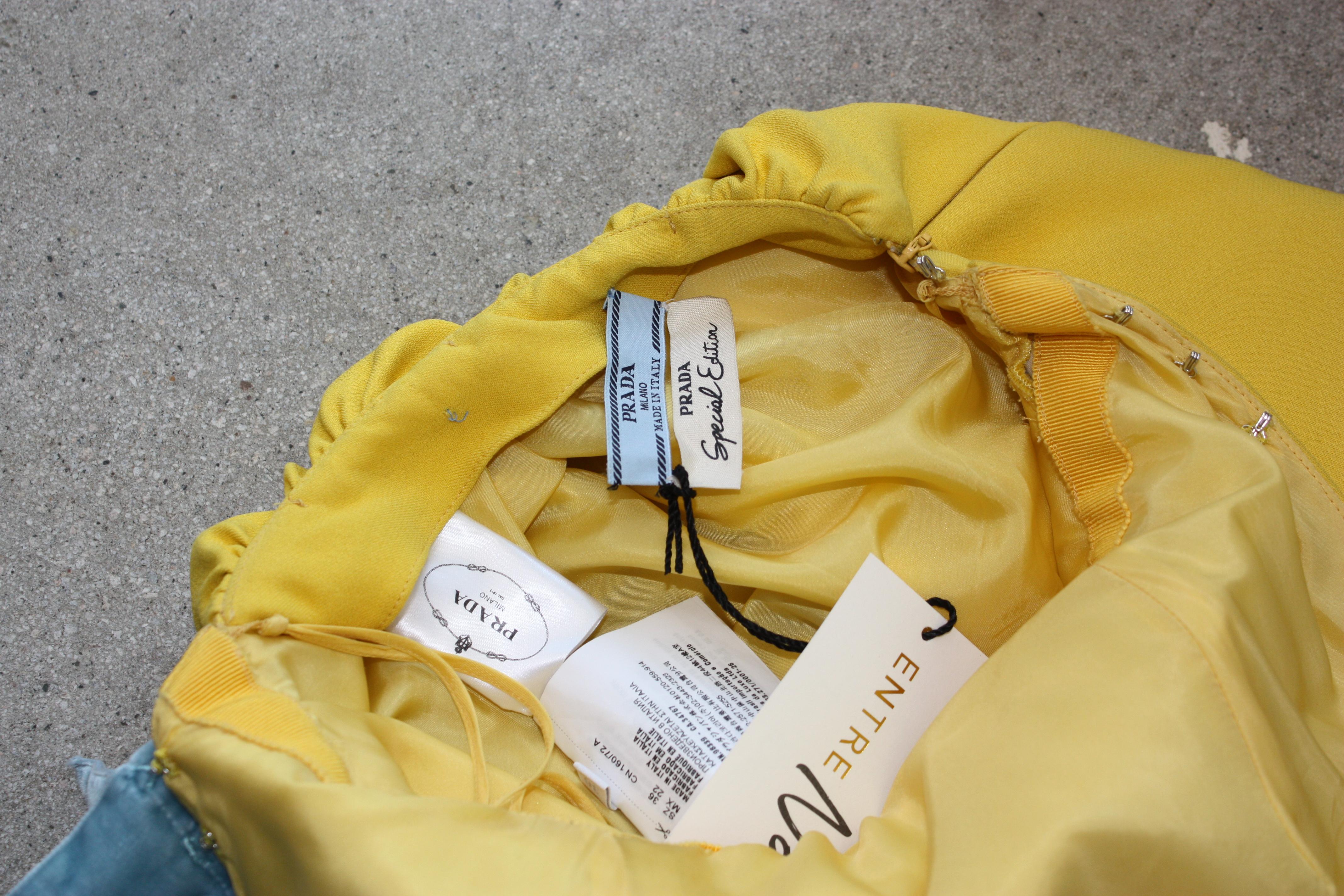 Prada Special Yellow and Blue Edition Dress  For Sale 1