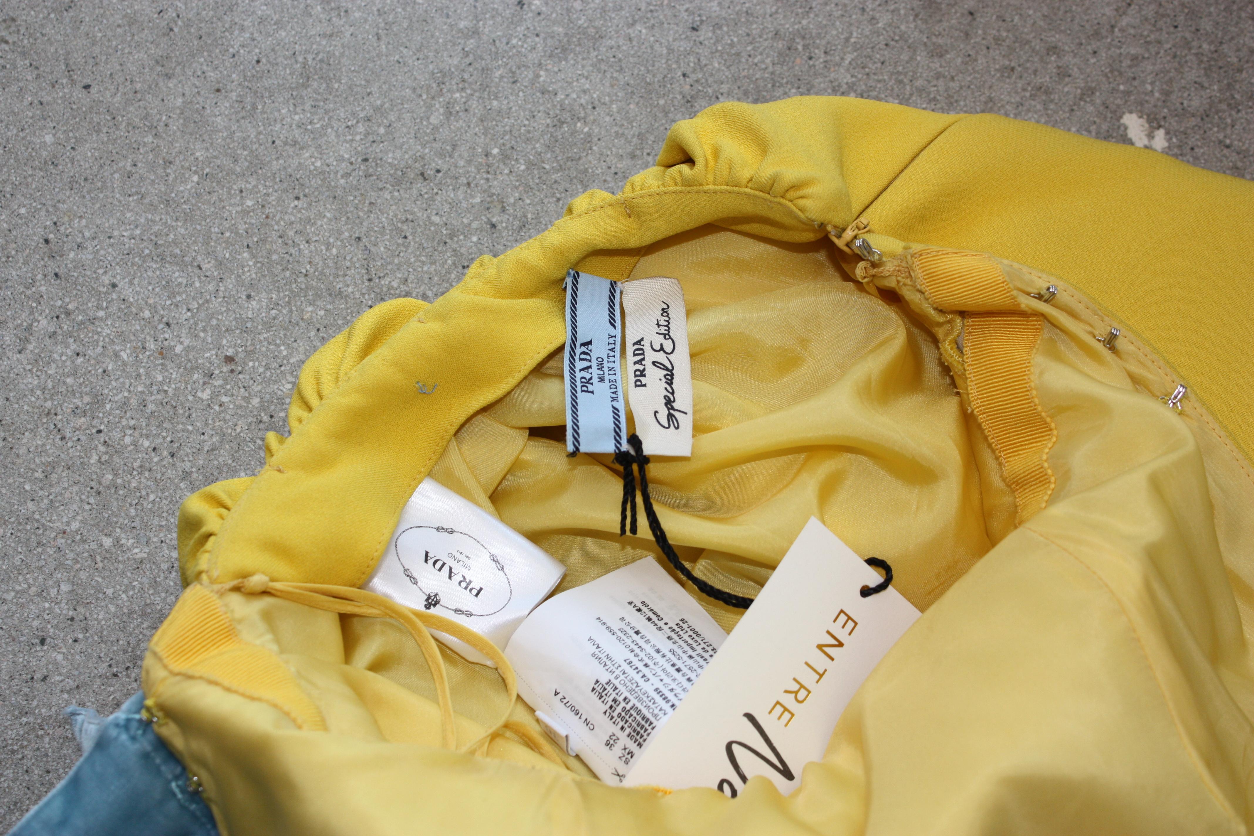 Prada Special Yellow and Blue Edition Dress For Sale 1