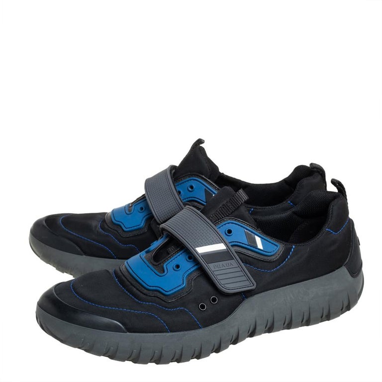 prada shoes blue and black