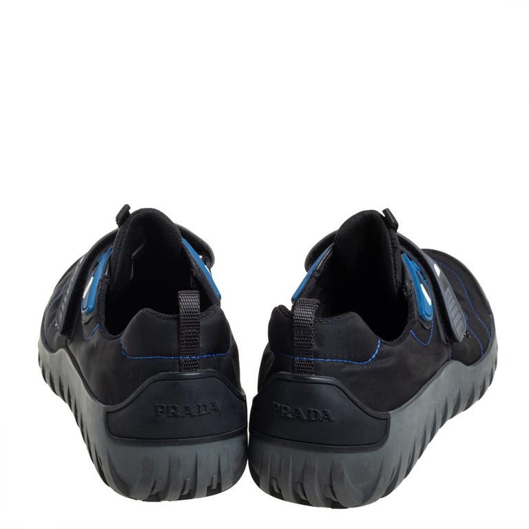 Prada Blue and Black Velcro Sport Sandals Prada | Shoes | Prada Mens Slides Black Size 6 Velcro  main image 3