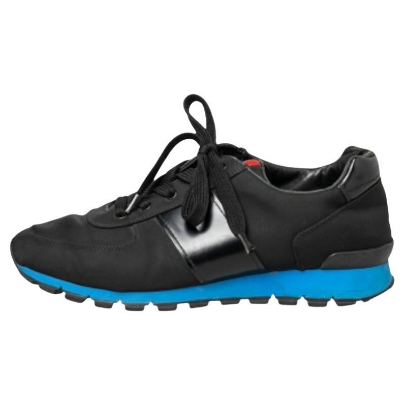 Prada Sport - Scarpe da ginnastica basse in tela e pelle nera taglia 42