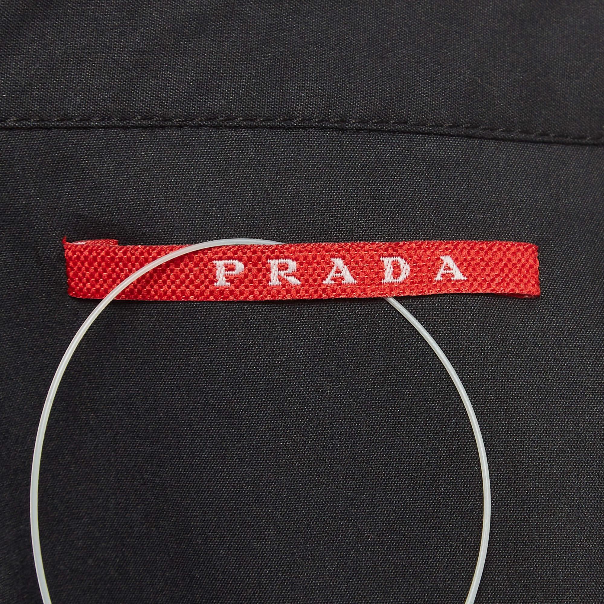 Men's Prada Sport Black Cotton Blend Zipper Jacket L