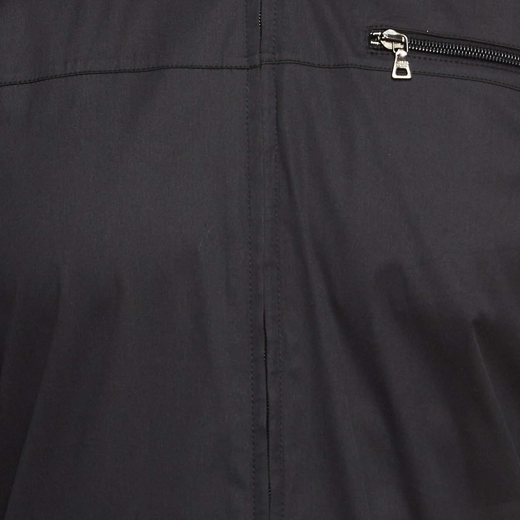 Prada Sport Black Cotton Blend Zipper Jacket L 1