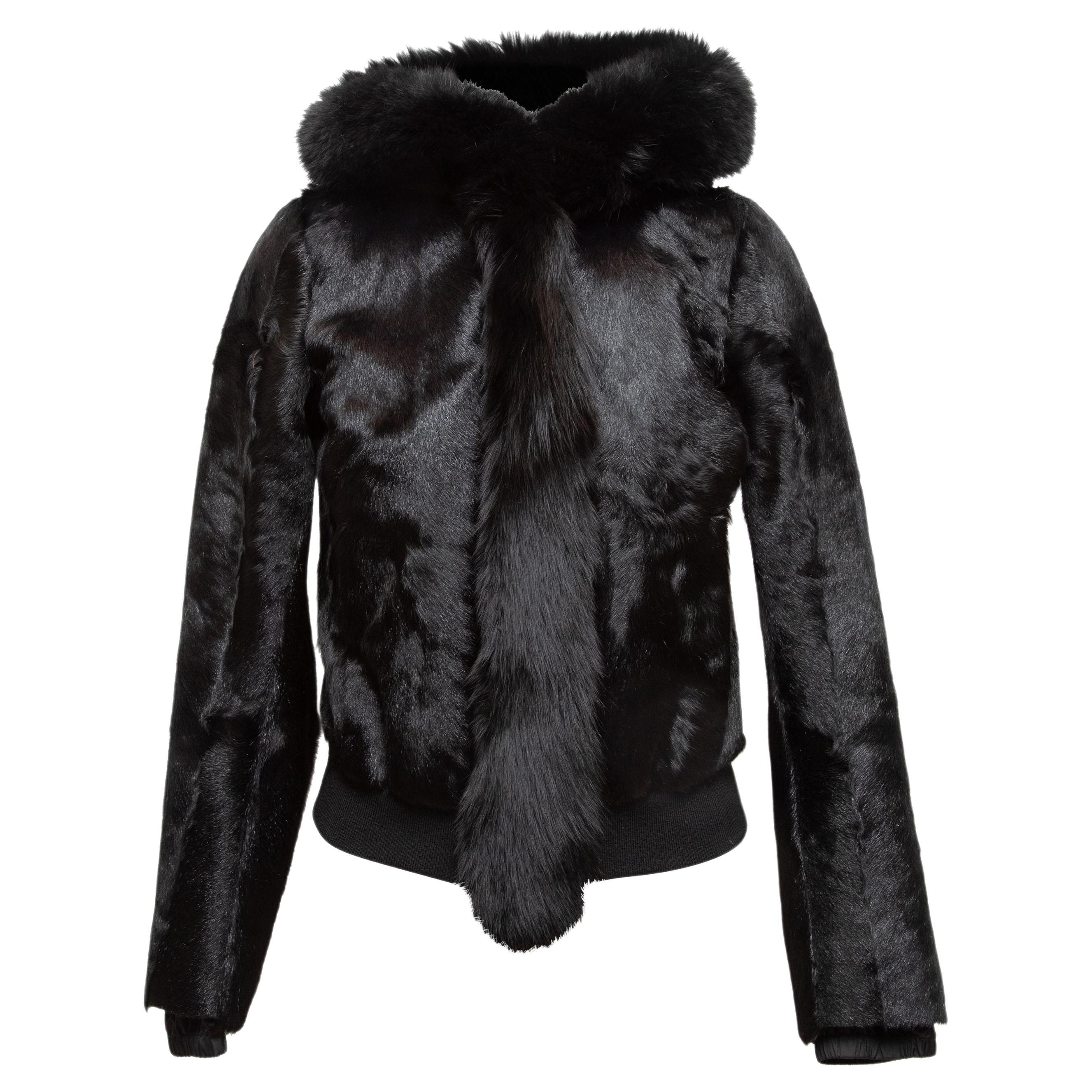 Prada Sport Black Hooded Goat and Fox Fur Jacket For Sale at 1stDibs ...