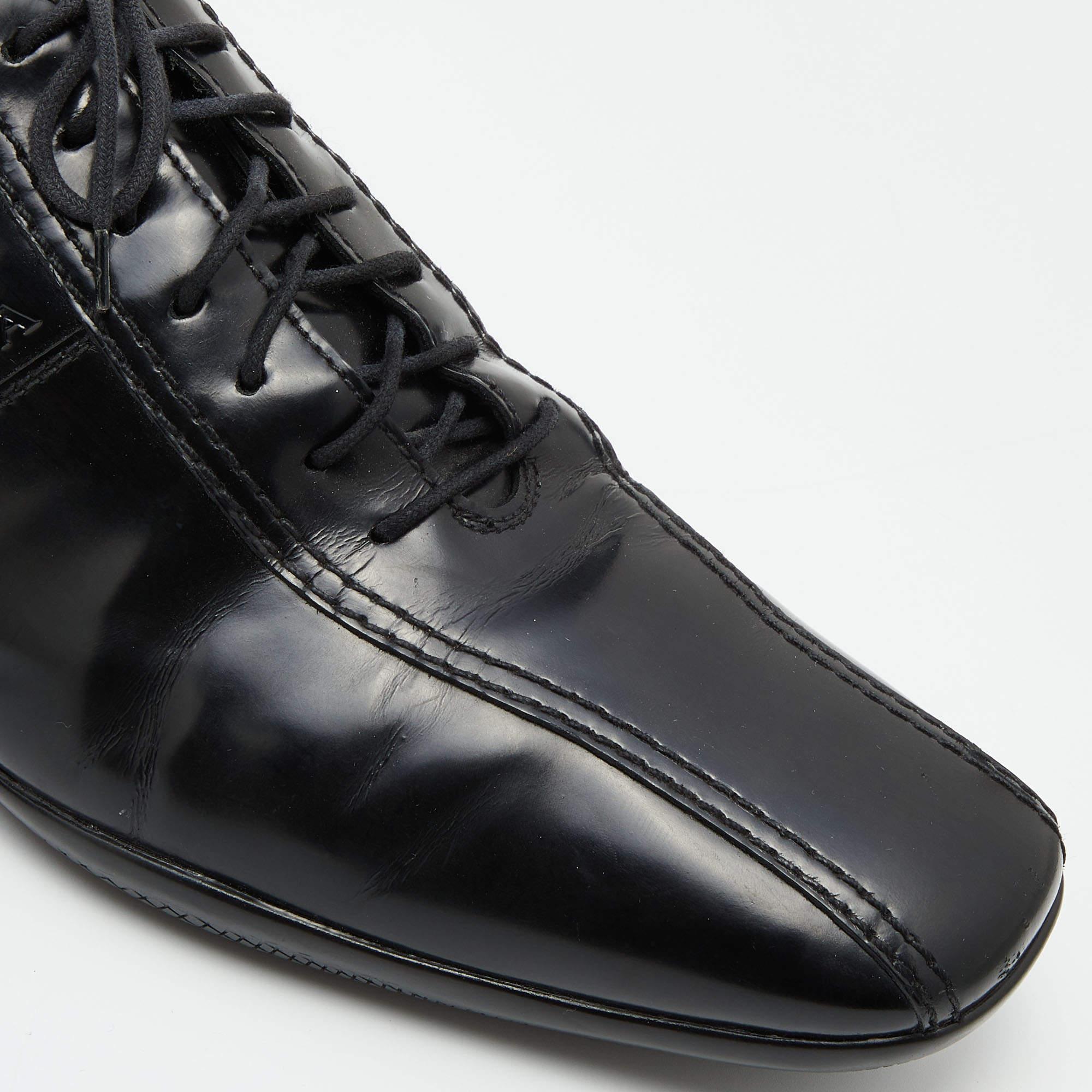 Prada Sport Black Leather Lace Up Oxfords Size 45 3