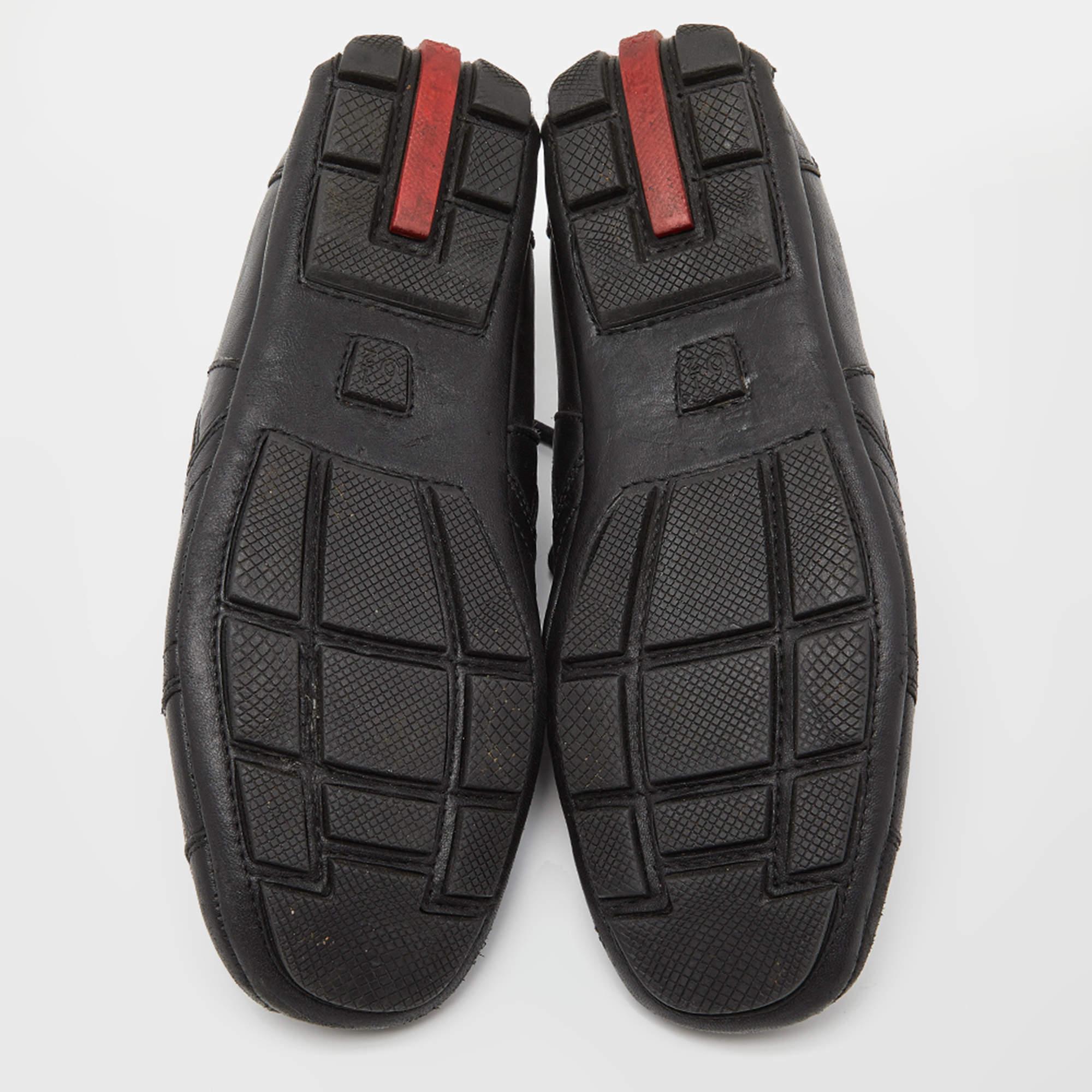 Prada Sport Black Leather Low Top Sneakers Size 40 3
