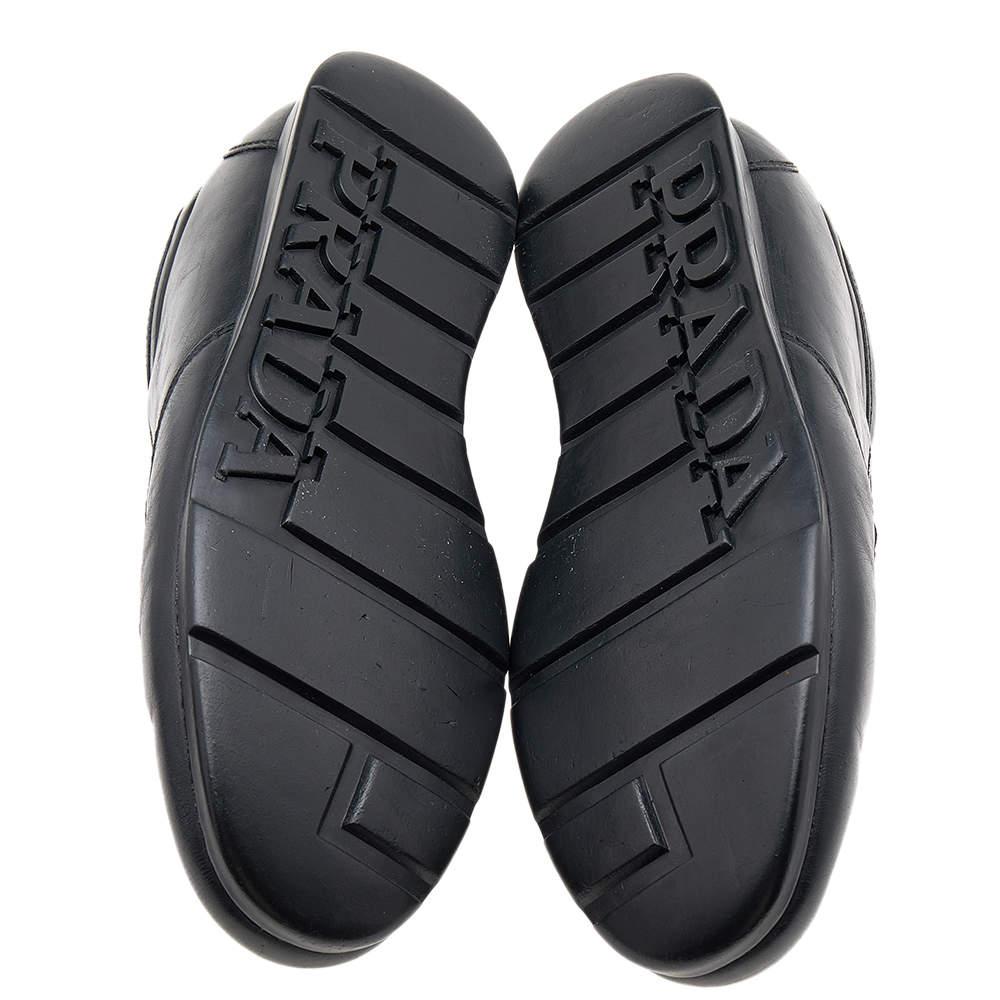 Prada Sport Black Leather Low Top Sneakers Size 43 3
