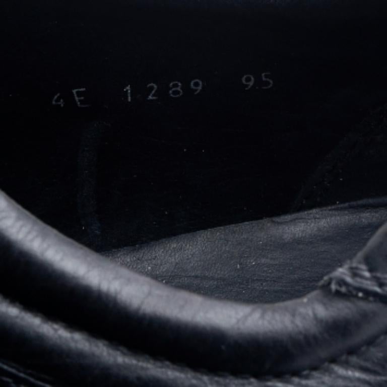 Prada Sport Black Leather Low Top Sneakers Size 43.5 For Sale 2