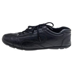 Used Prada Sport Black Leather Low Top Sneakers Size 43.5