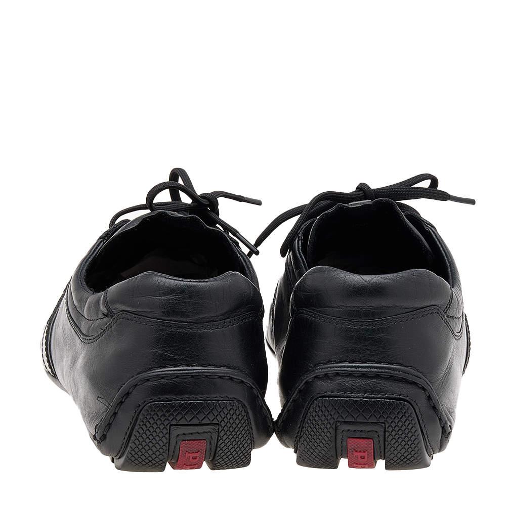 Prada Sport Black Leather Low Top Sneakers Size 45 3