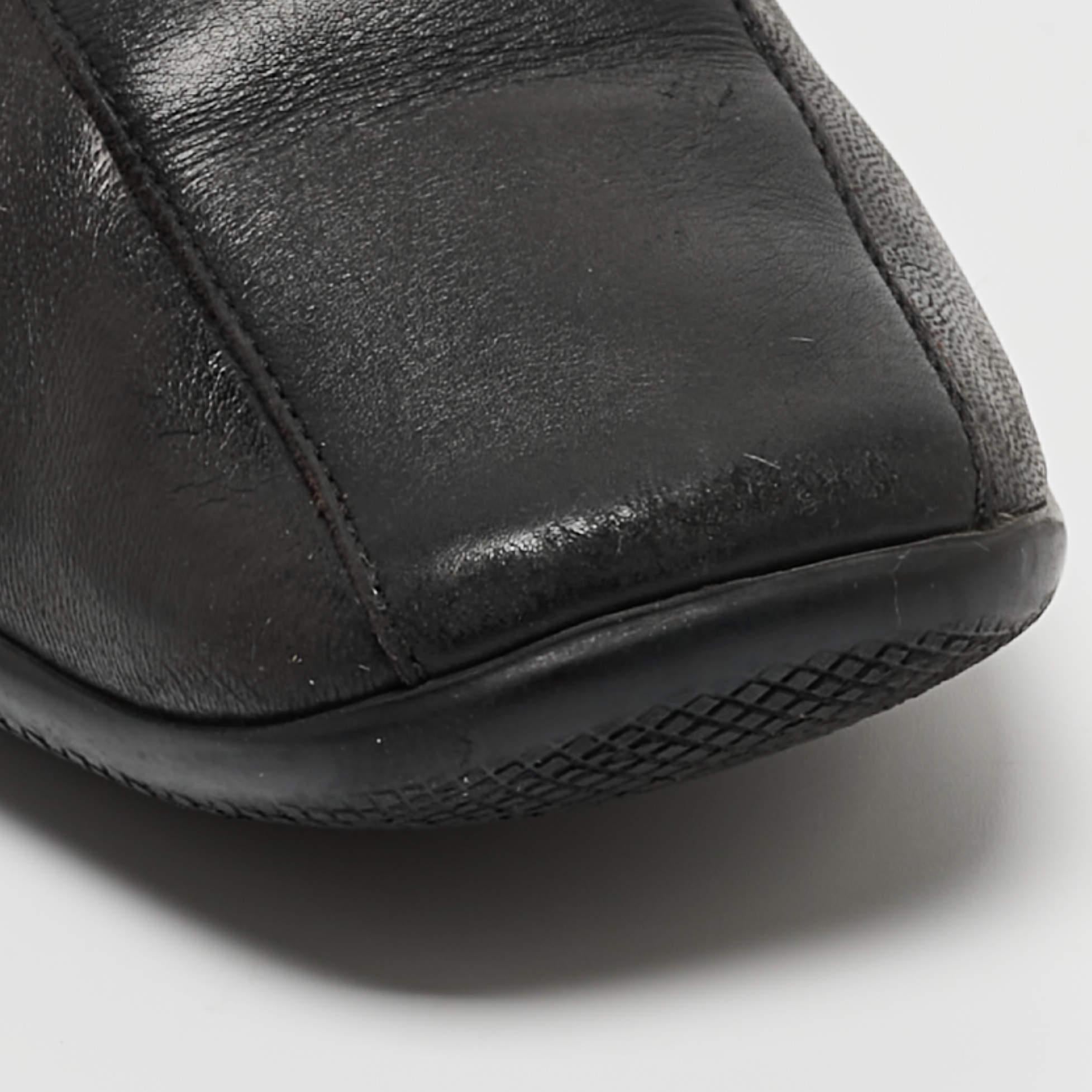 Prada Sport Black Leather Slip On Loafers Size 38 3