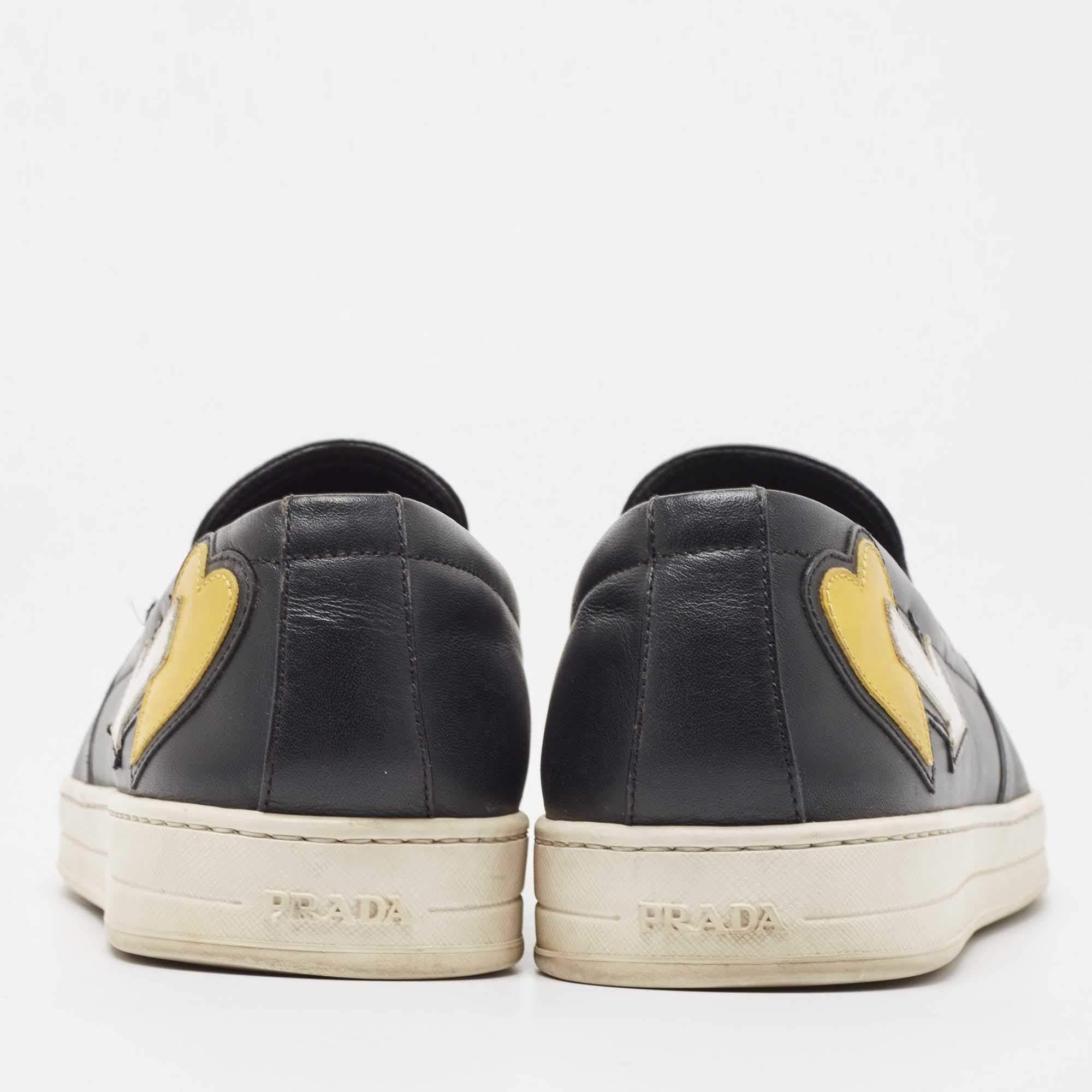 Men's Prada Sport Black Leather Slip On Sneakers Size 42.5