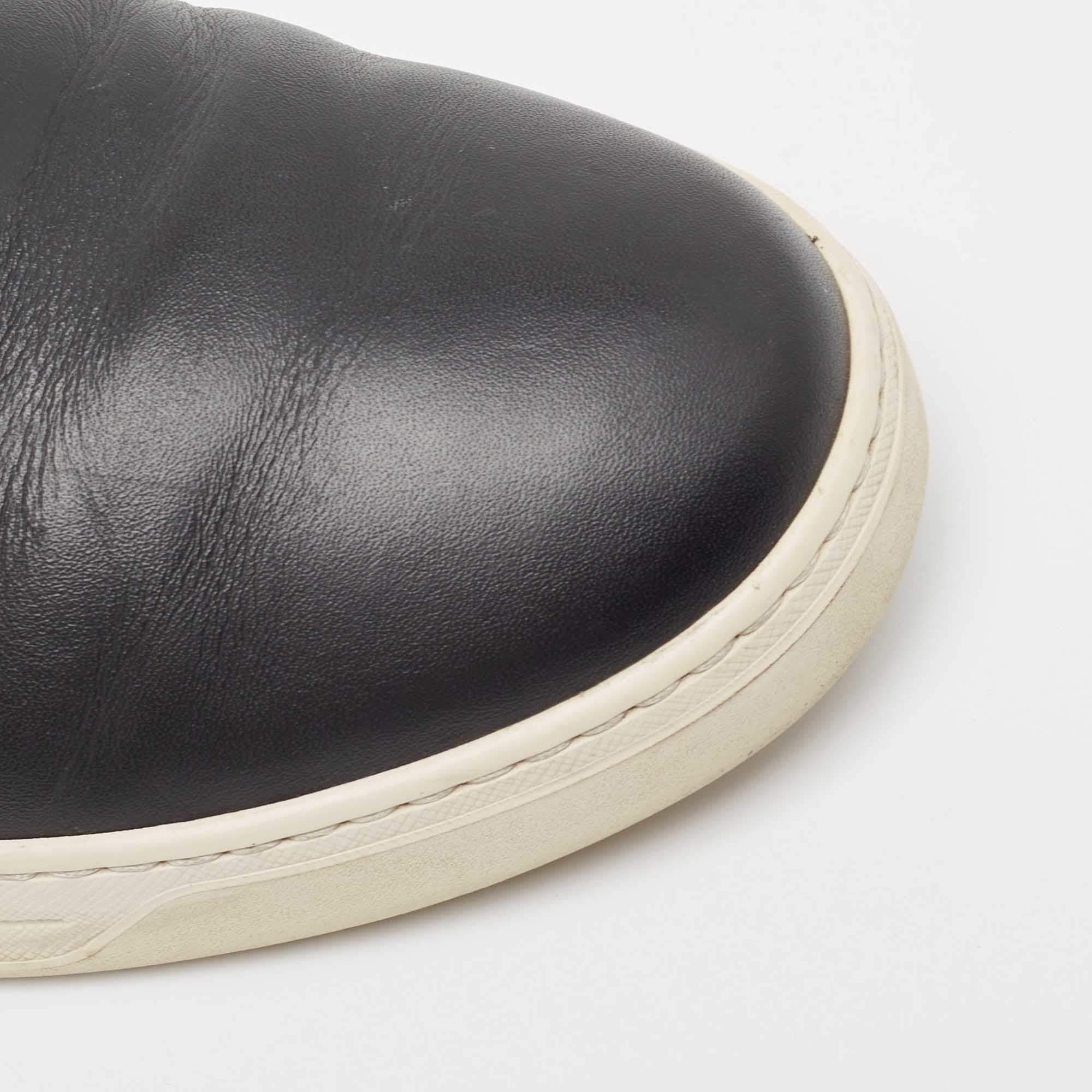 Prada Sport Black Leather Slip On Sneakers Size 42.5 2
