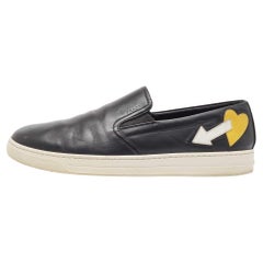 Prada Sport Black Leather Slip On Sneakers Size 42.5