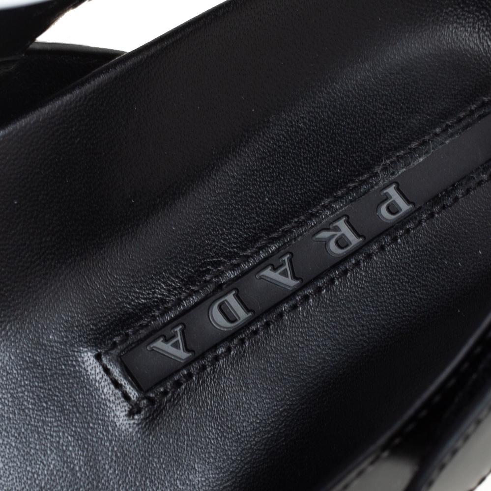 Prada Sport Black Nylon And Leather Flat Slingback Sandals Size 40 In New Condition In Dubai, Al Qouz 2