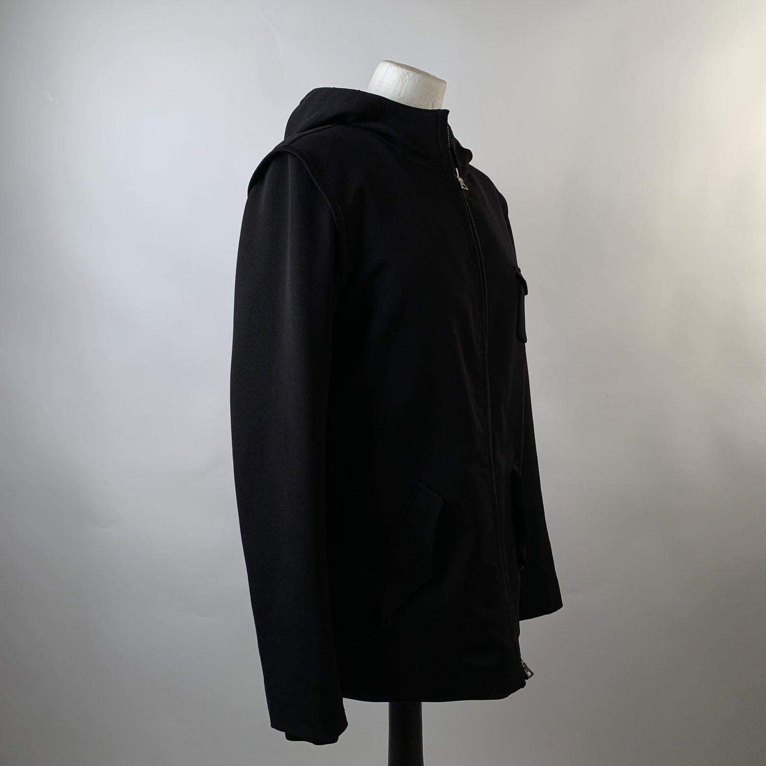 Prada Sport Black Nylon Hooded Zip Jacket Art. 280634 Size 46 For