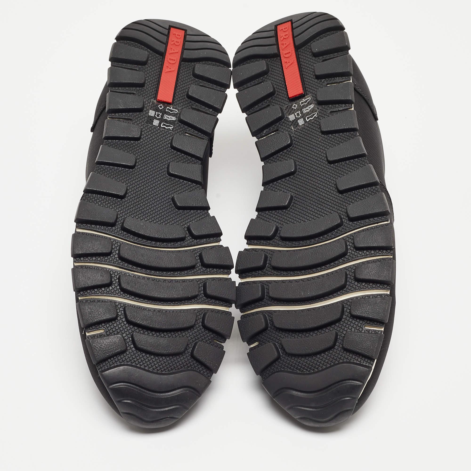 Men's Prada Sport Black Nylon Slip On Sneakers Size 43 For Sale