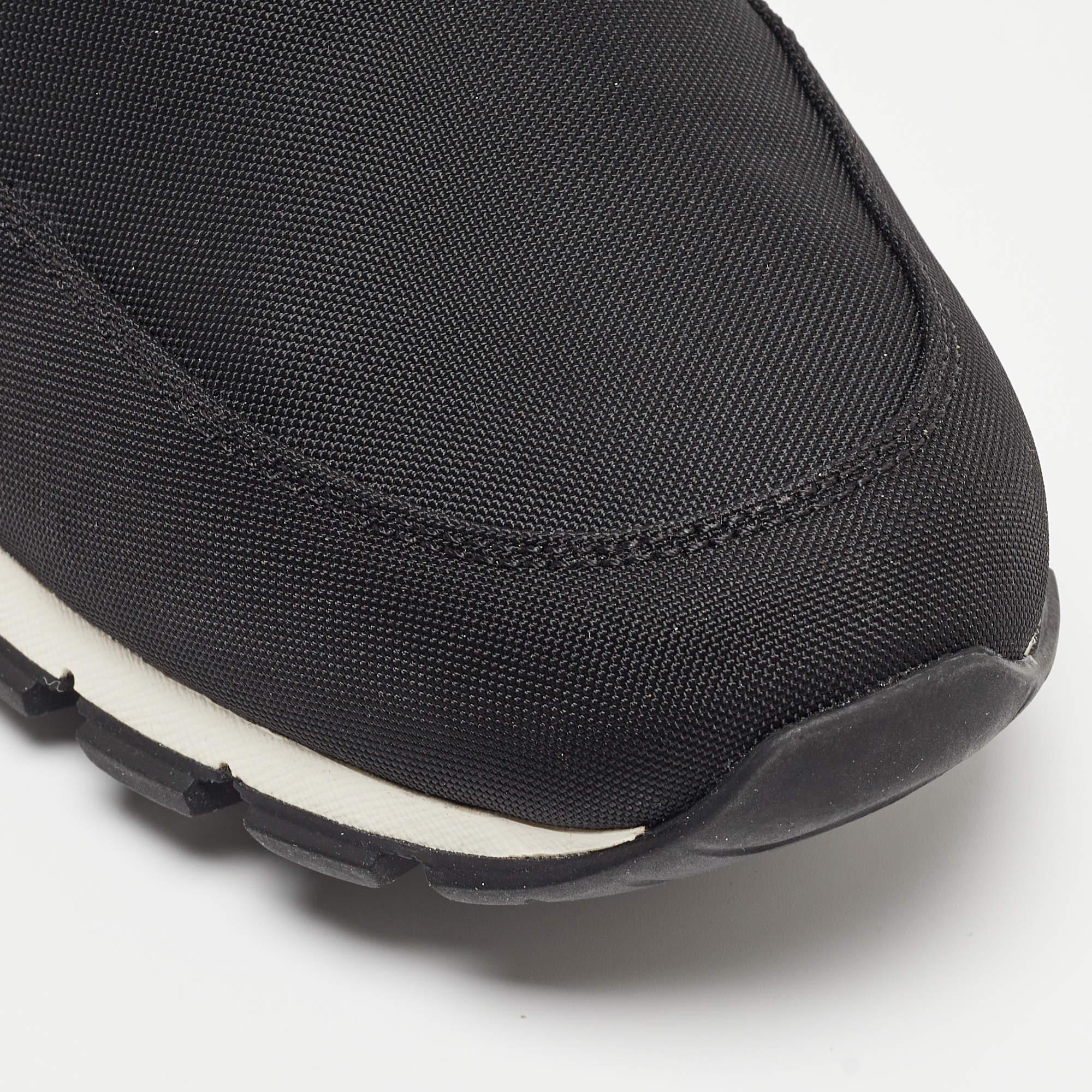 Prada Sport Black Nylon Slip On Sneakers Size 43 2