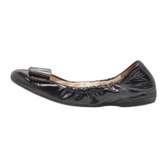 Prada Sport - Ballerine con fiocco in pelle nera Taglia 36,5