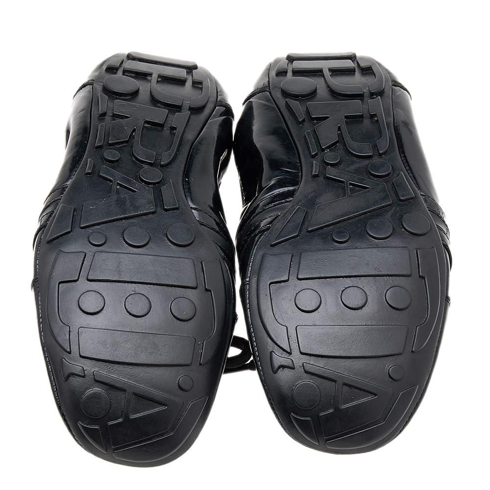 Prada Sport Black Patent Leather Lace Up Ballet Flats Size 36.5 2