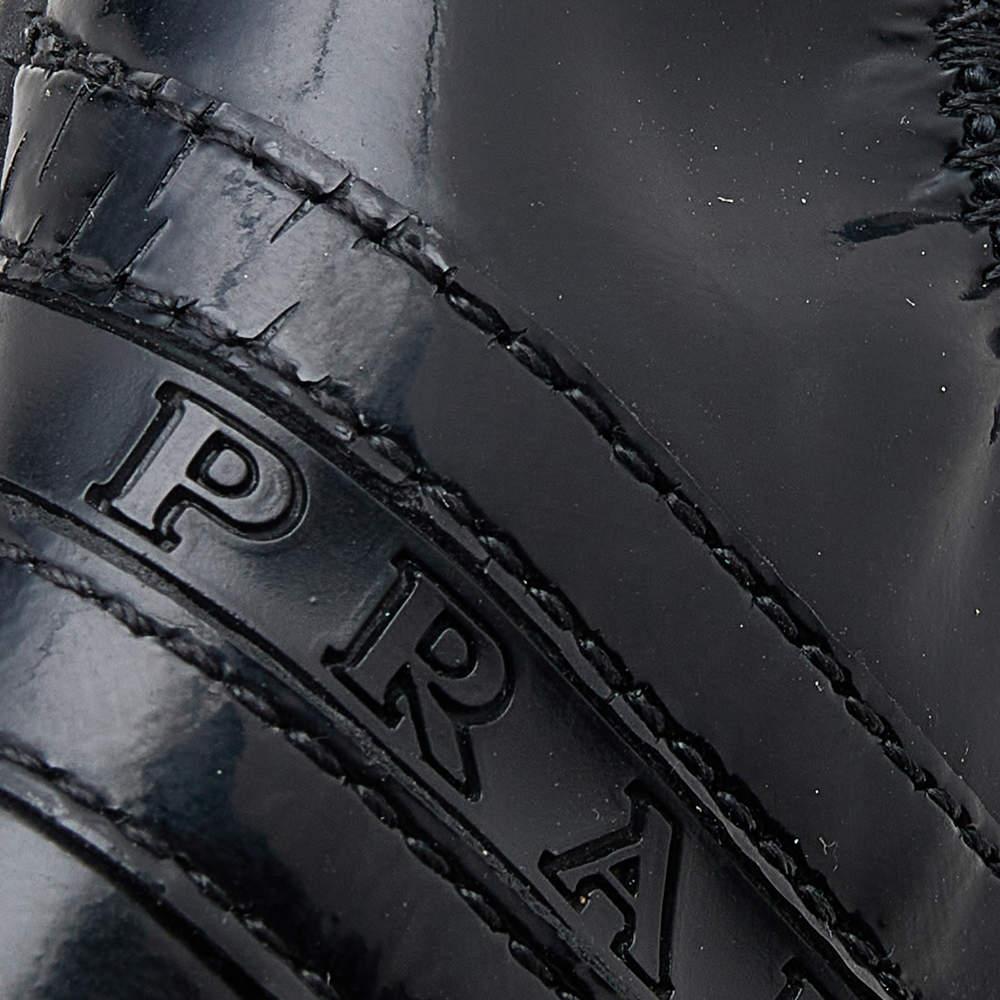 Prada Sport Black Patent Leather Lace Up Ballet Flats Size 36.5 5