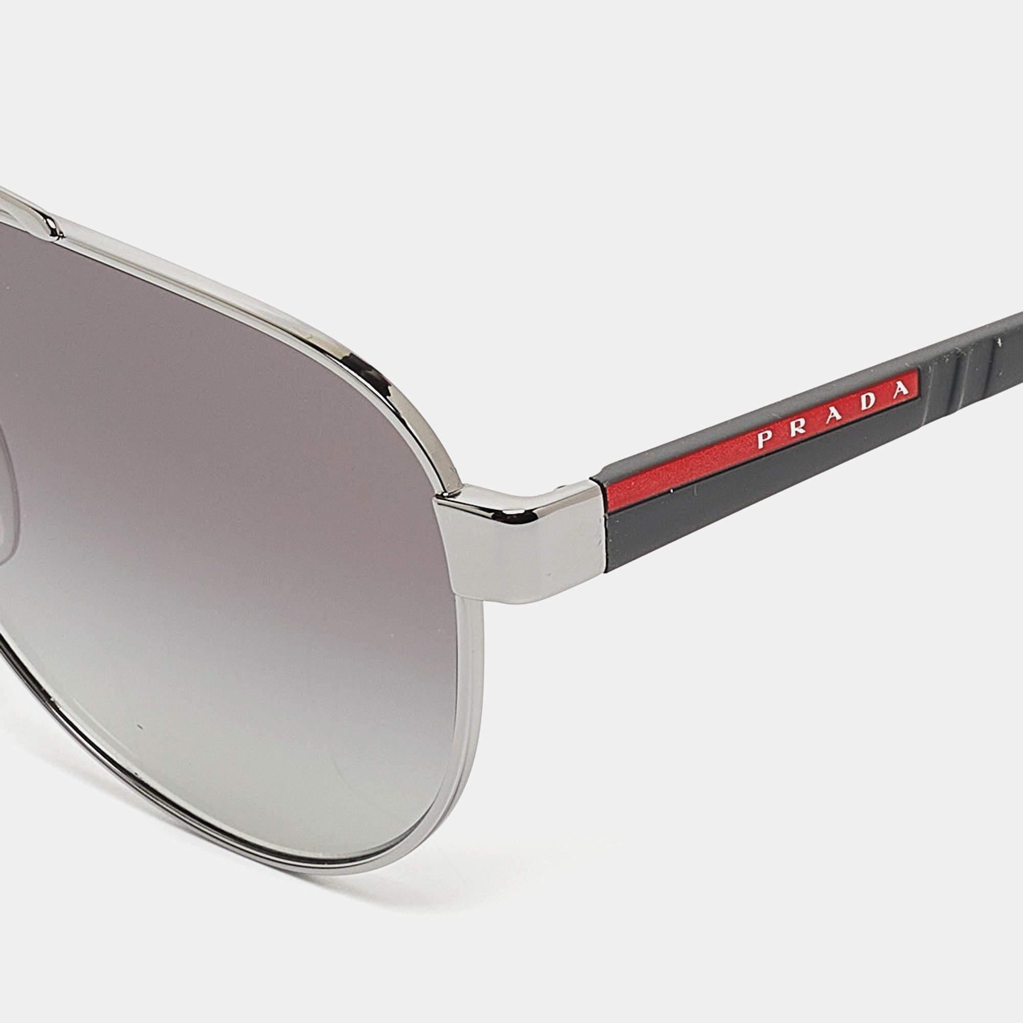 Men's Prada Sport Black SPS 54T Aviator Sunglasses For Sale