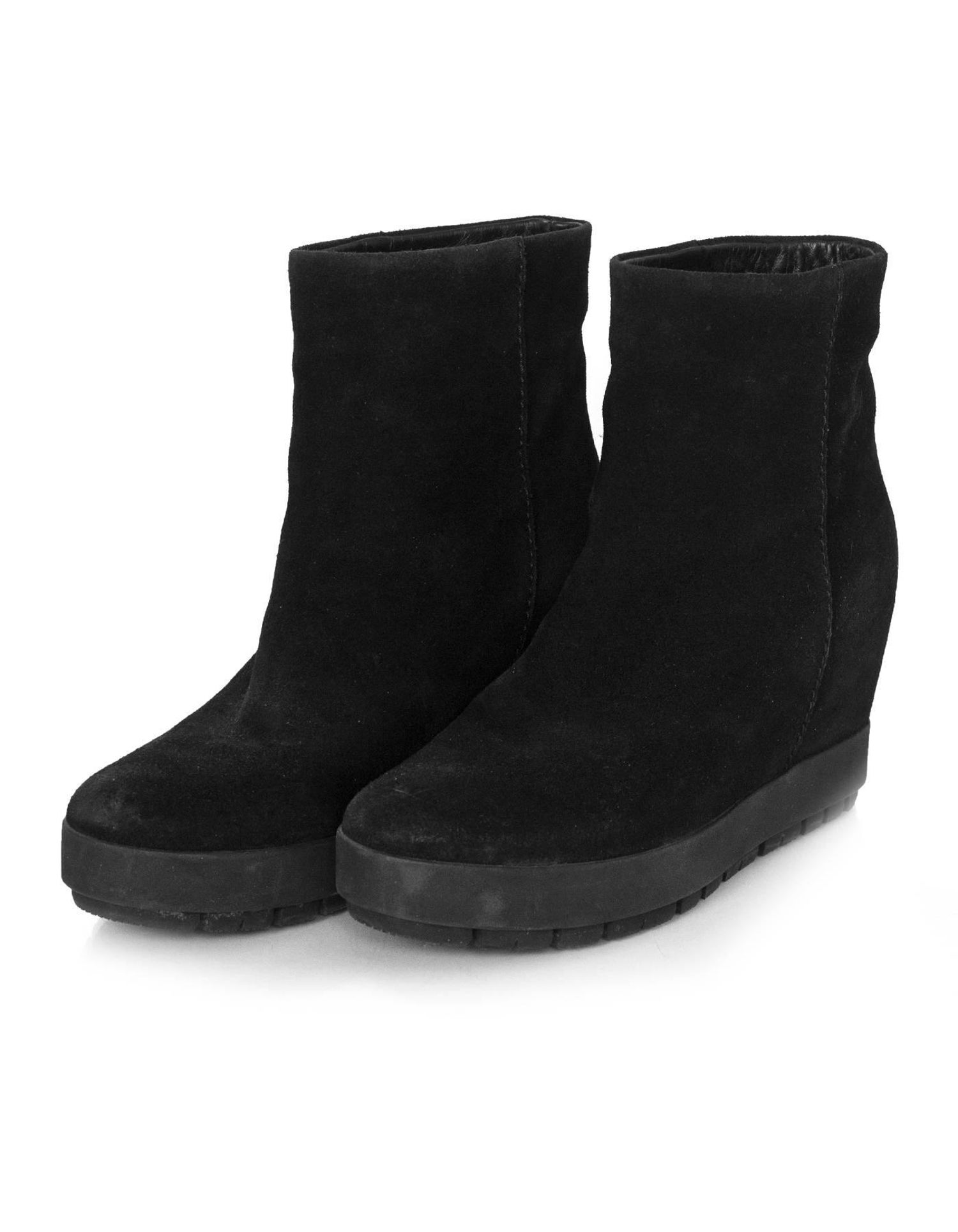 Prada Sport Black Suede Wedge Ankle Boots Sz 37.5 at 1stDibs | prada suede  boots, prada suede wedge boots, prada sport boots