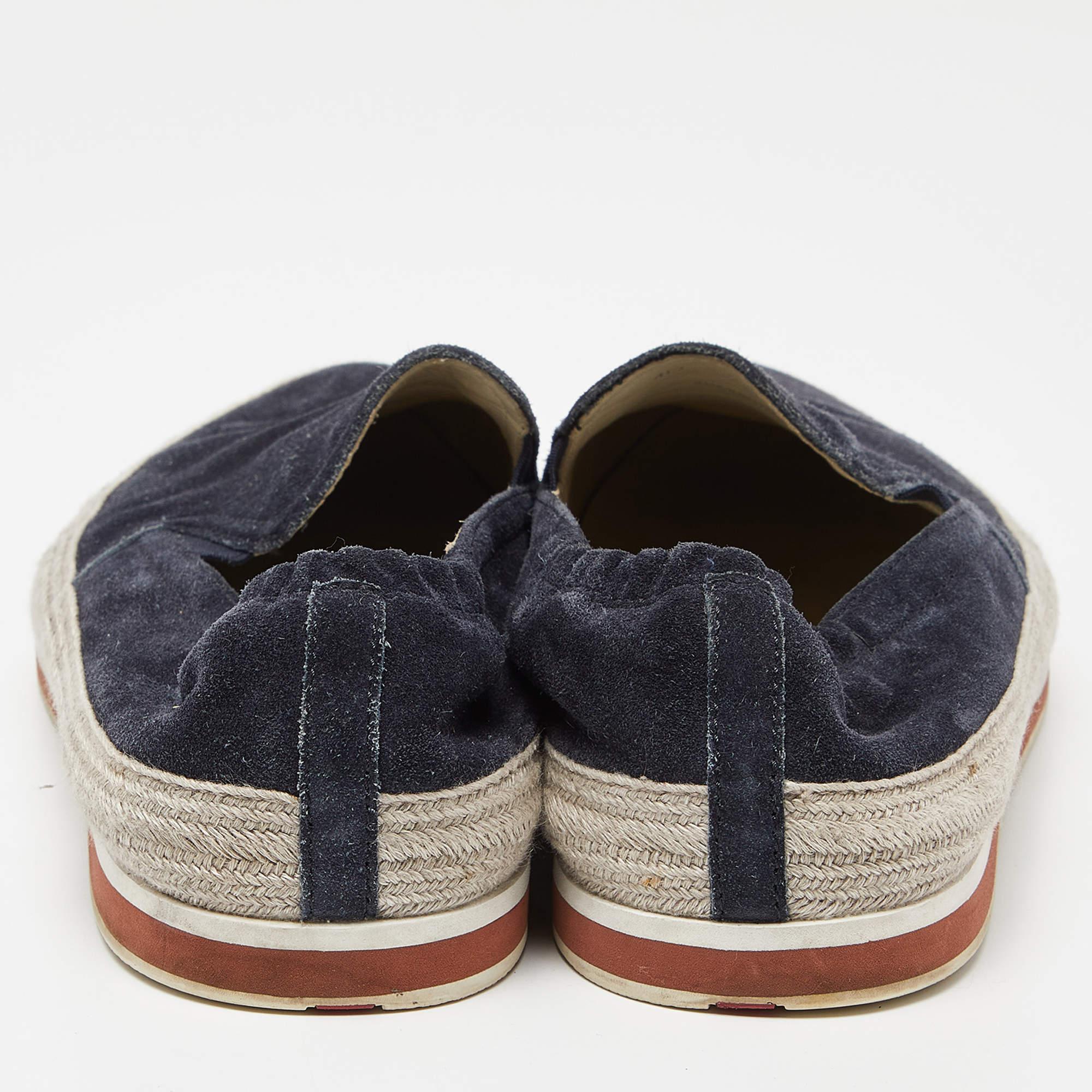 Prada Sport Blaue Espadrille Slip On Turnschuhe aus Wildleder Größe 40 Herren im Angebot