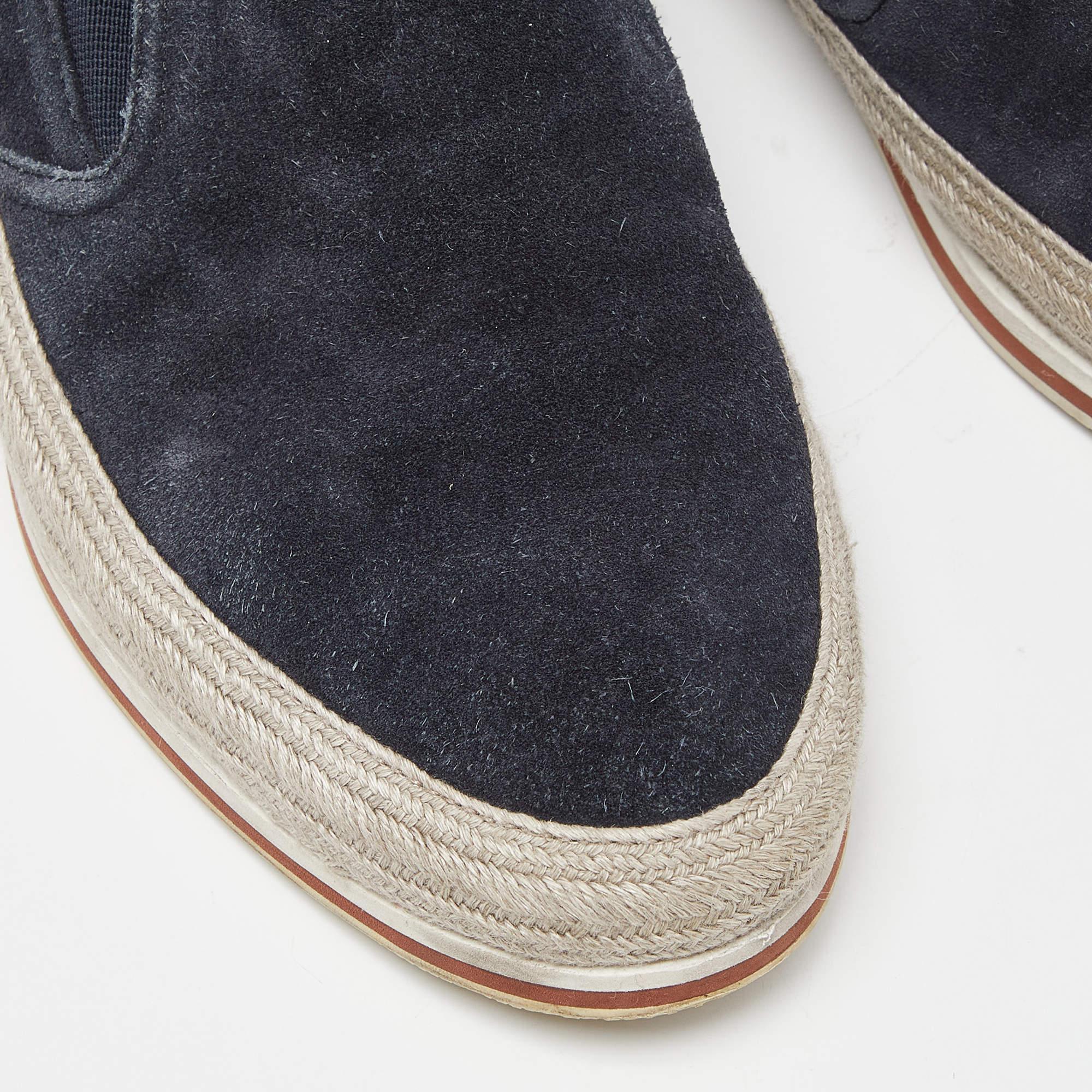 Prada Sport Blaue Espadrille Slip On Turnschuhe aus Wildleder Größe 40 im Angebot 3