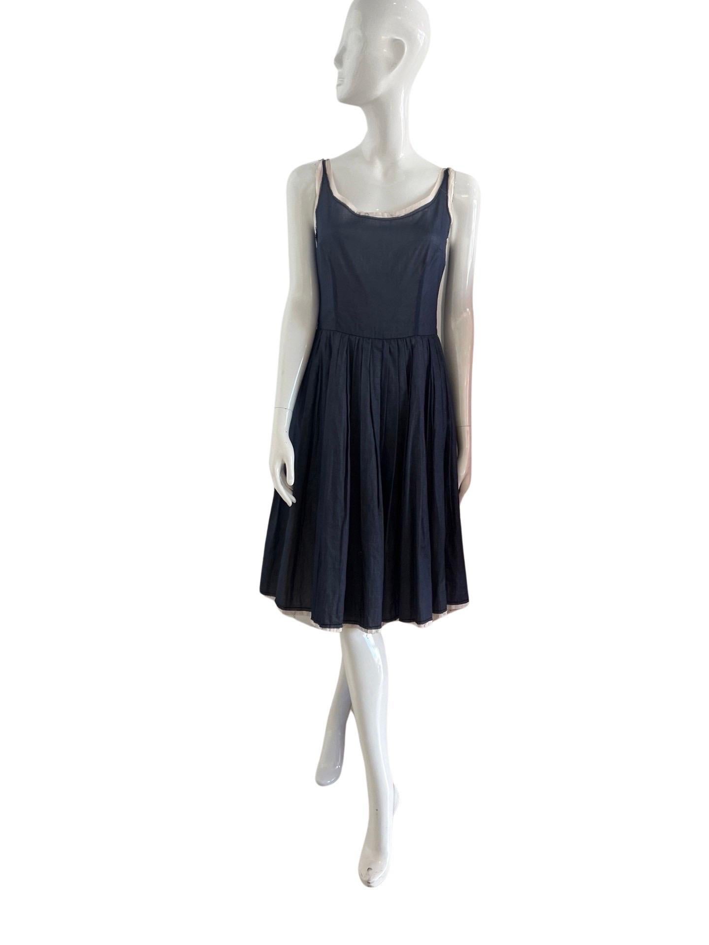 Prada Sport Chambray Pleated Dress For Sale 1