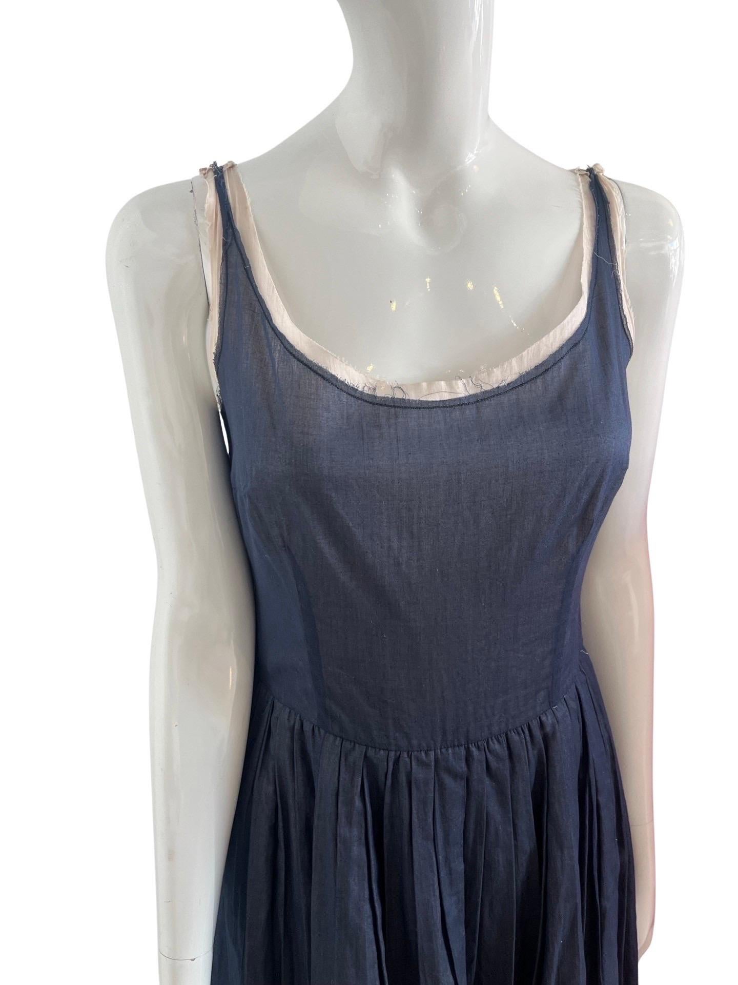 Prada Sport Chambray Pleated Dress For Sale 4