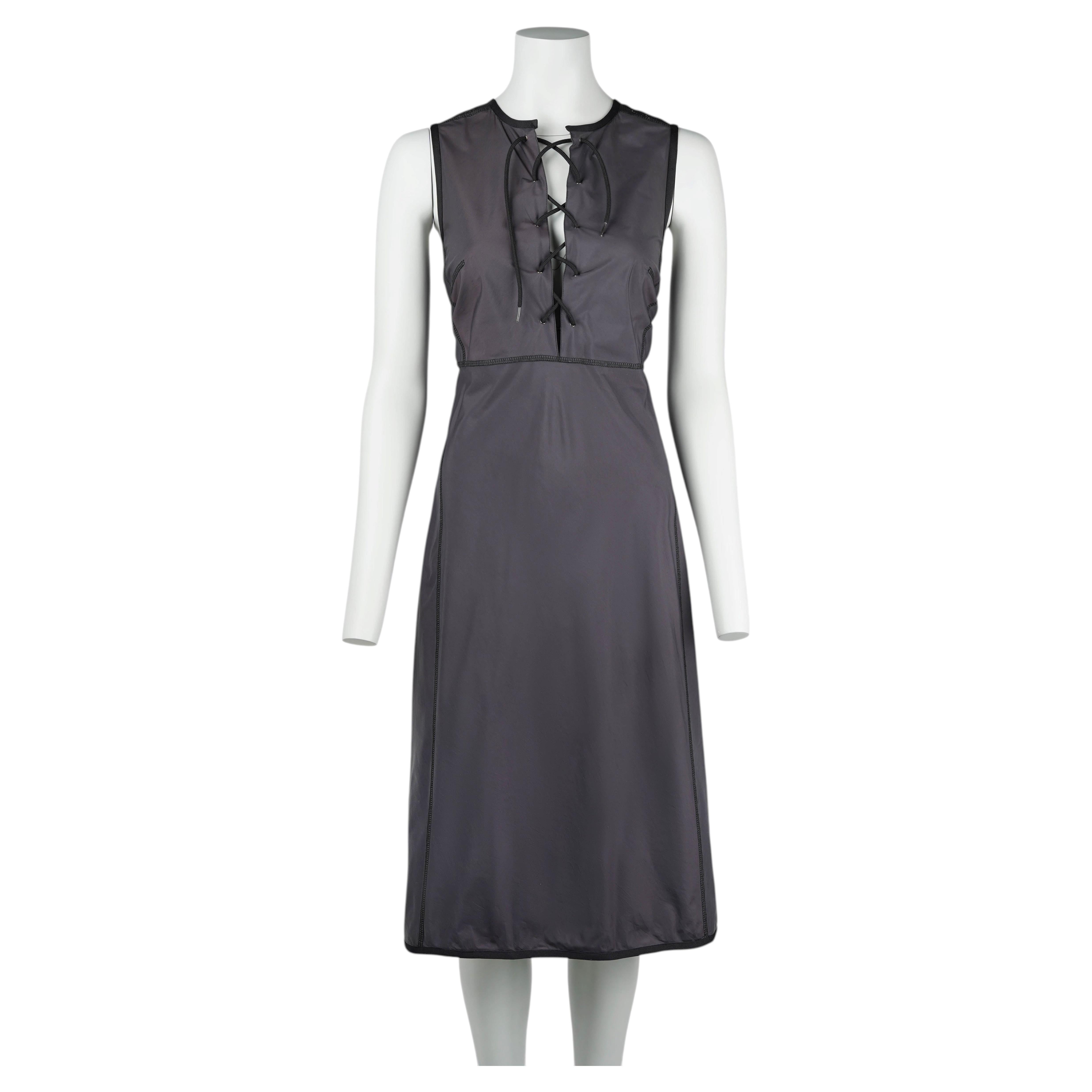 Pre-owned Prada Sport Early 2000s Technical Lace-up Dress It44 In Black