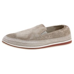 Prada Sport Grey Suede Espadrille Slip On Sneakers Size 42