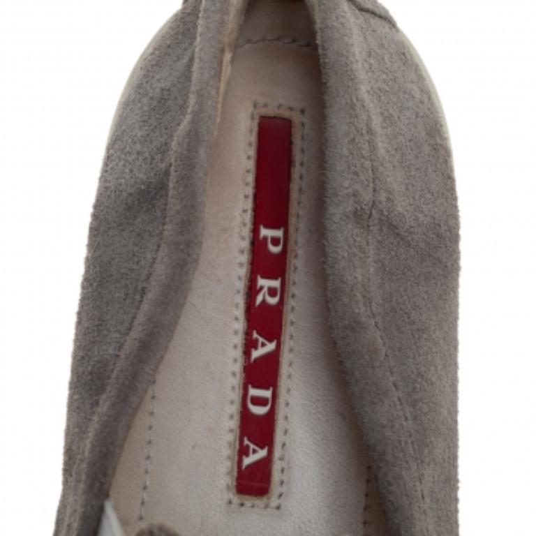 Gray Prada Sport Grey Suede Slip On Sneakers Size 38.5 For Sale