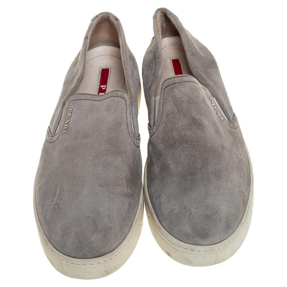 prada grey suede sneakers