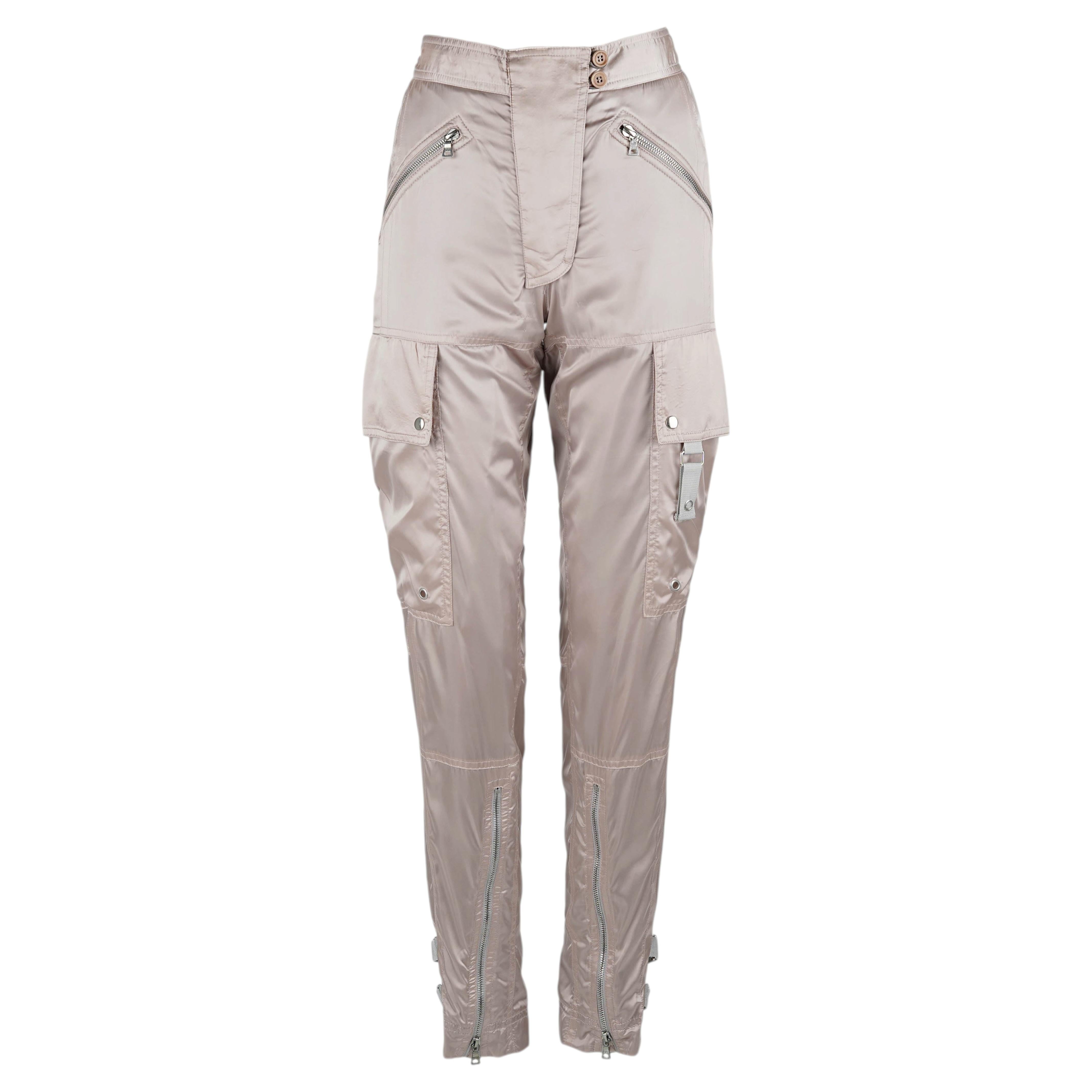 Pre-owned Prada Sport Linea Rossa Y2k Technical Nylon “astronaut” Cargo Pants It40 In Gray