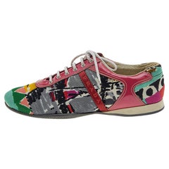 Baskets basses Prada Sport multicolores et cuir verni, taille 38,5