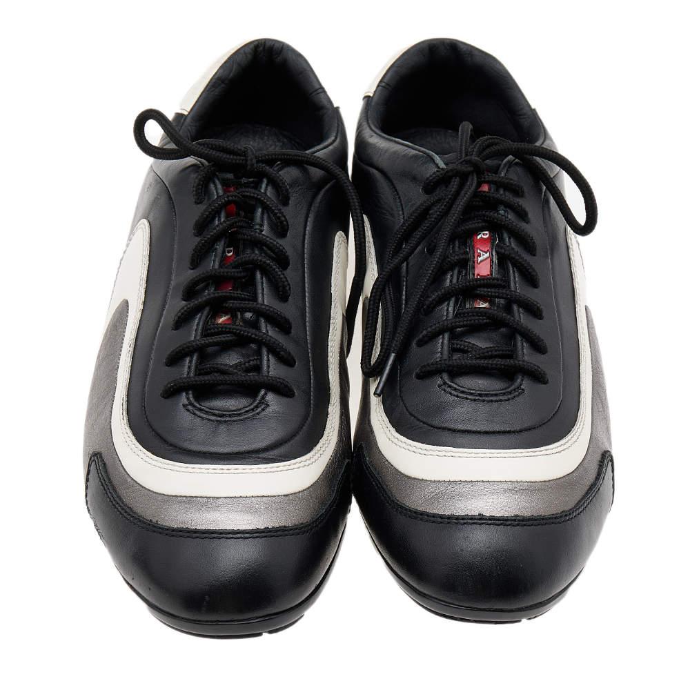 Prada Sport Multicolor Leather Low Top Sneakers Size 42 For Sale 1