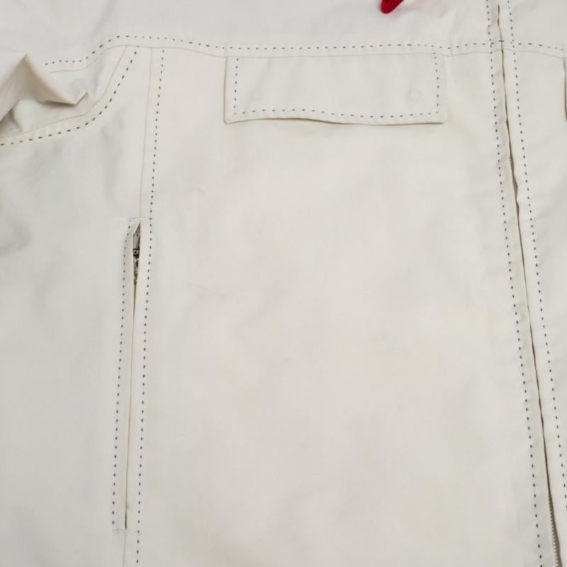 Prada Sport Off White Gore Tex Contrast Stitch Detail Zip Front Jacket XL In Good Condition In Dubai, Al Qouz 2