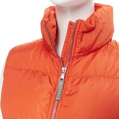 PRADA SPORT orange nylon goose down feather padded puffer vest jacket IT40 S